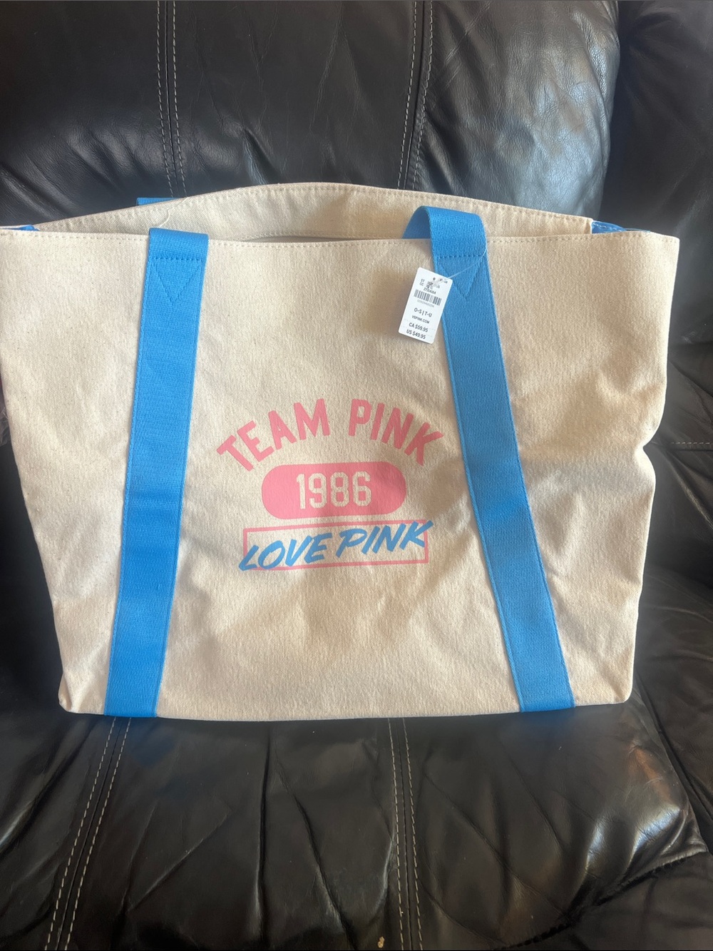 Victoria's Secret Pink canvas tote bag